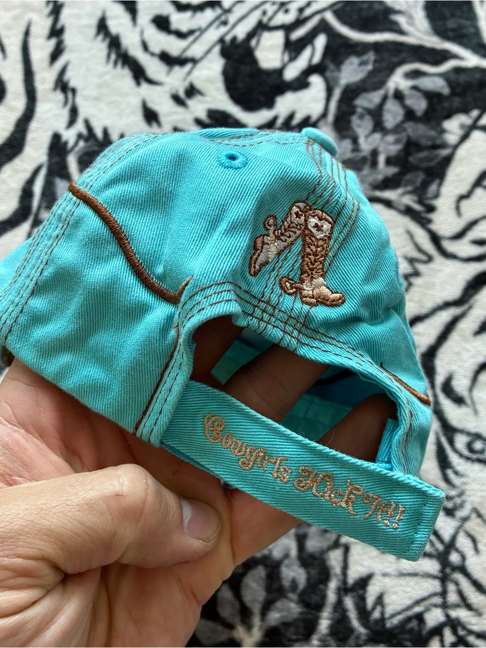 000 - VINTAGE 00s FARM GIRL Y2K COWGIRLS KICK IT WESTERN RHINESTONE HAT - Picture 3 of 5